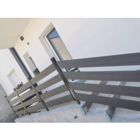   WPC erkély korlát - WPC terasz korlát - U-profilos rendszerben